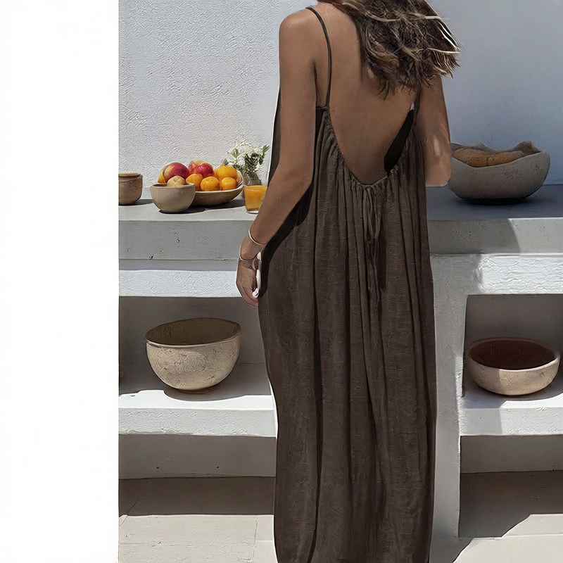 Kylie Jean™ Backless Cami Dress - Adjustable Tie Back Summer Dress