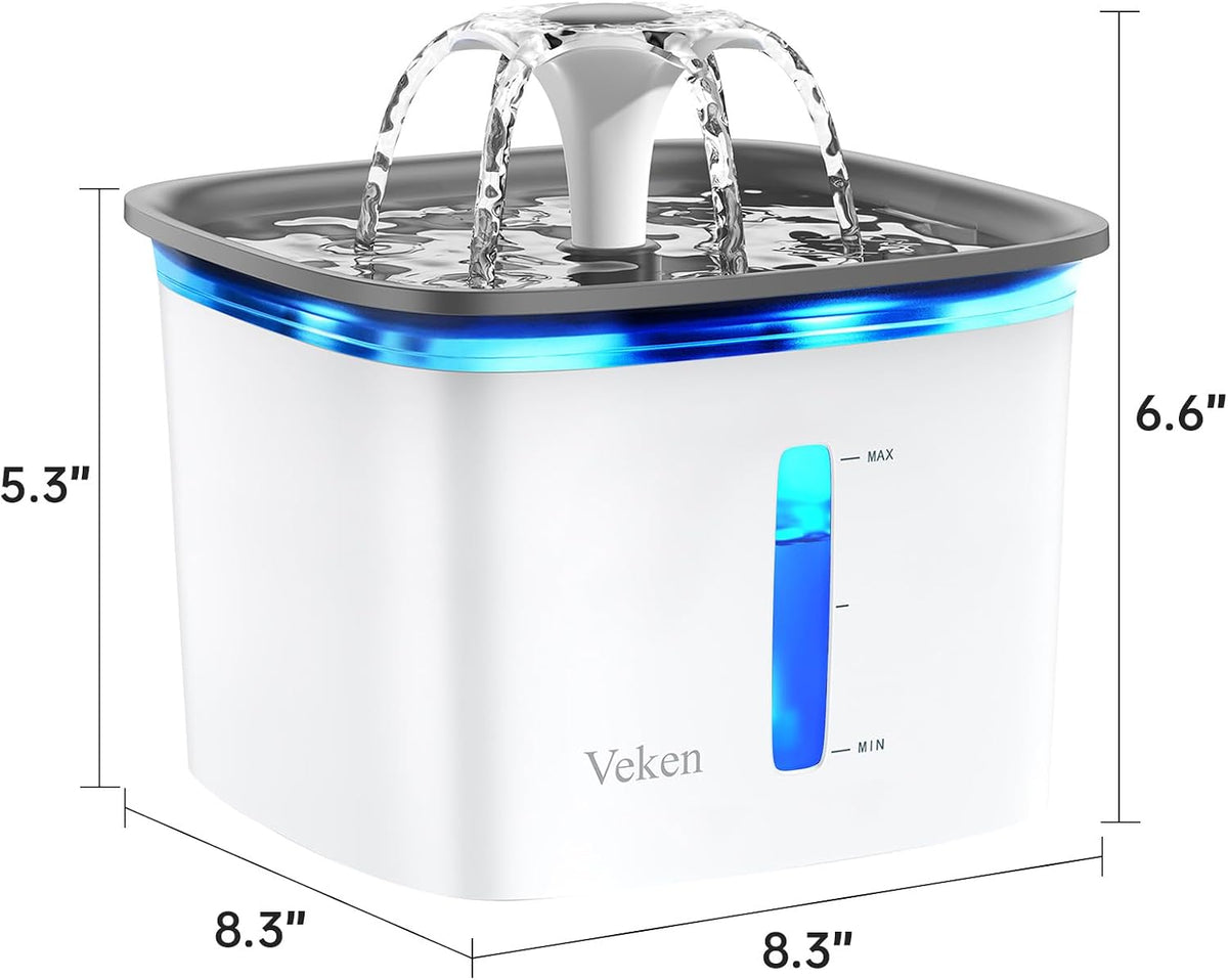 Veken Innovation Award Winner 95oz/2.8L Cat Water Fountain, C1 Classic
