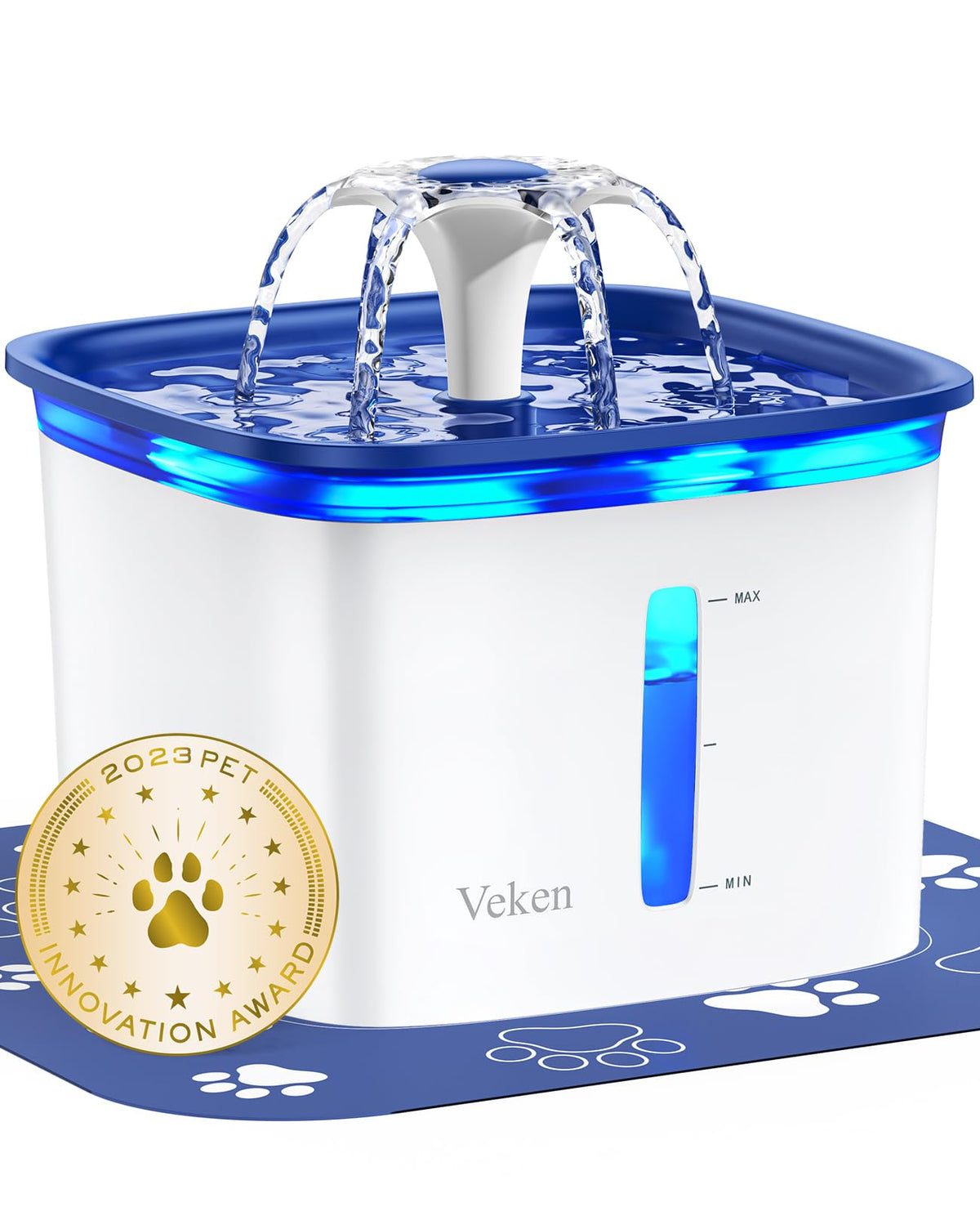 Veken Innovation Award Winner 95oz/2.8L Cat Water Fountain, C1 Classic