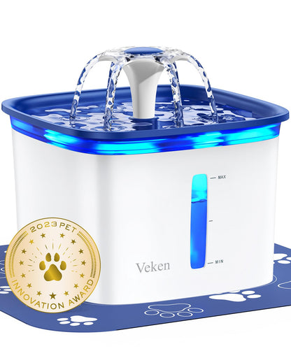 Veken Innovation Award Winner 95oz/2.8L Cat Water Fountain, C1 Classic