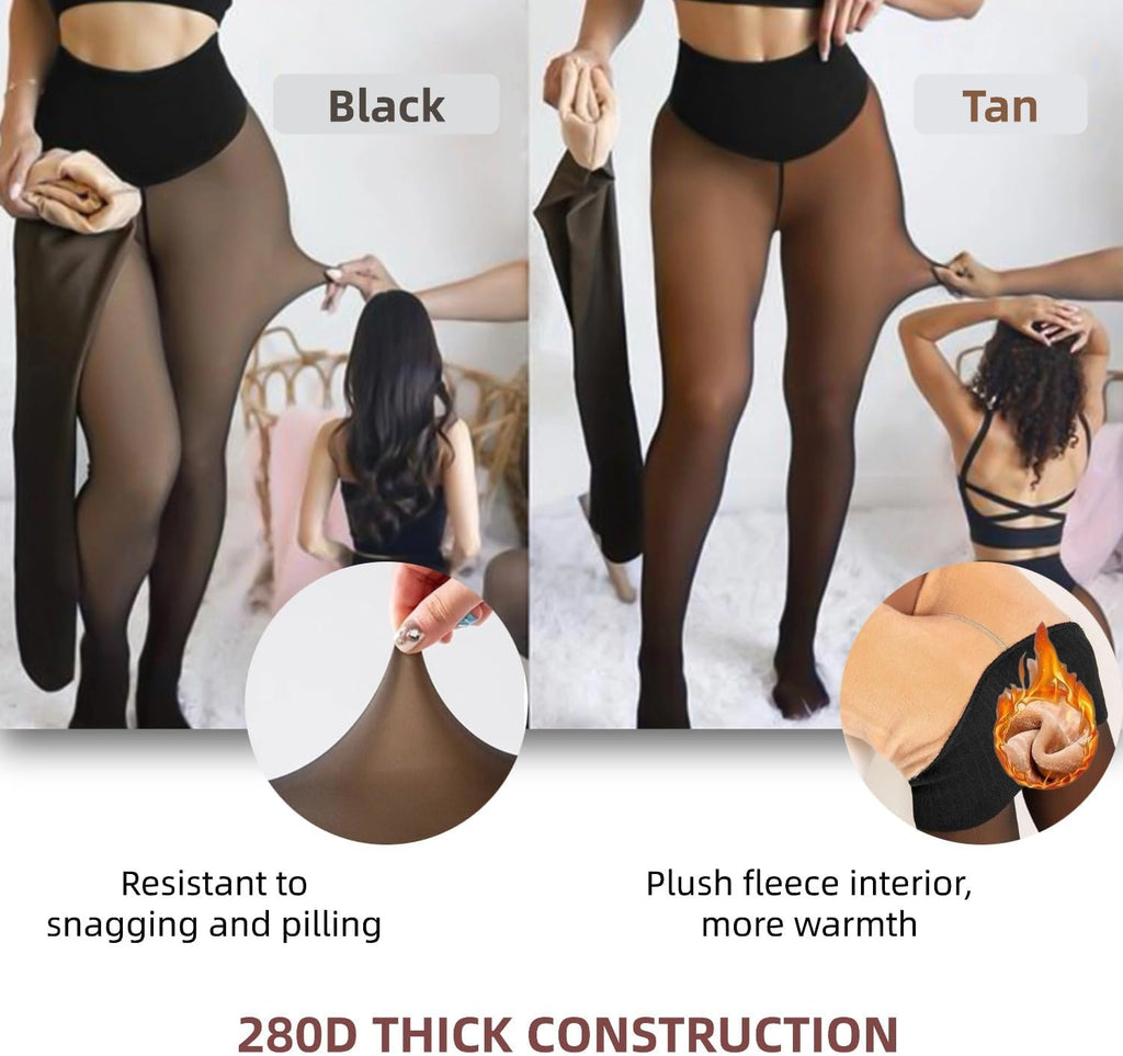 Seamless Sheer Fleece Lined Tights