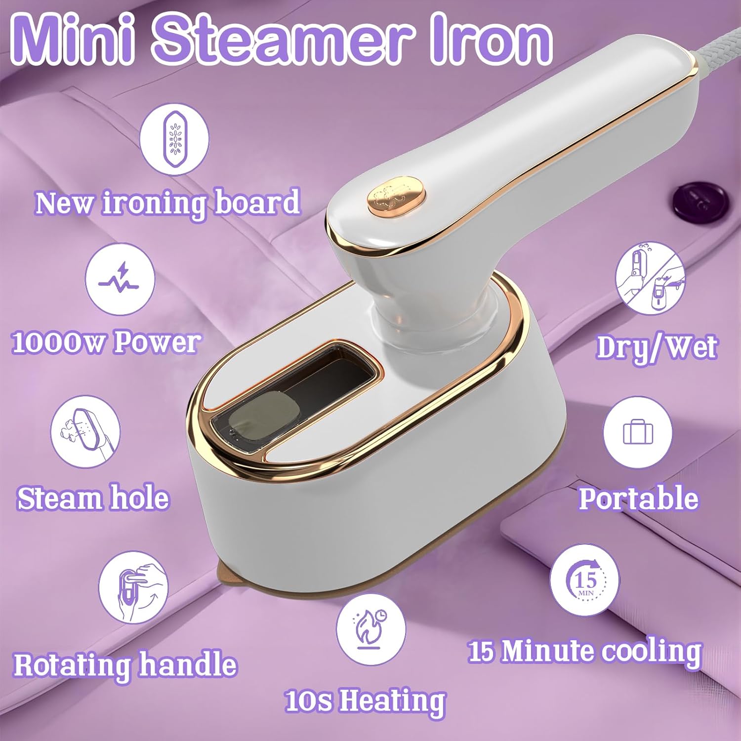Portable 2-in-1 Handheld Steam Iron & Clothes Steamer