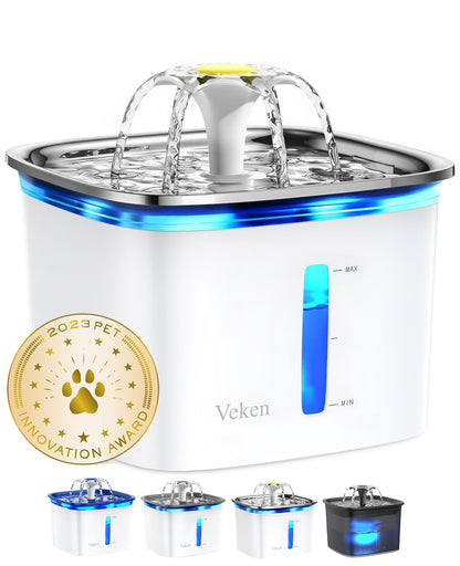 Veken Innovation Award Winner 95oz/2.8L Cat Water Fountain, C1 Classic