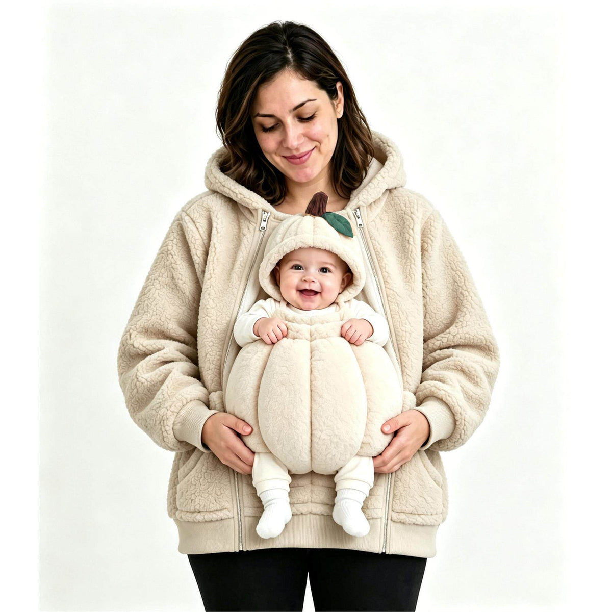 Kangaroo pocket pumpkin parent-child sweatshirt
