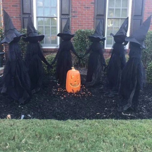 Screaming Light Up Witches Decor