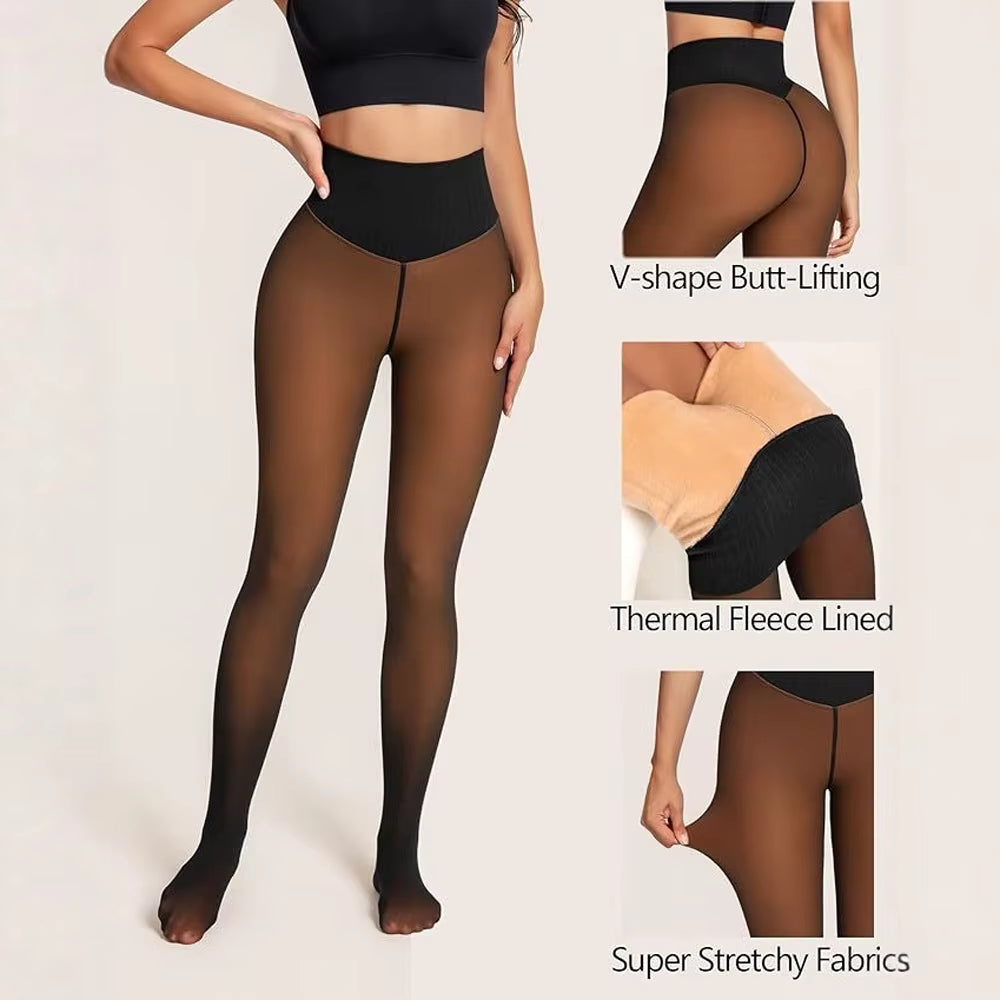 Seamless Sheer Fleece Lined Tights