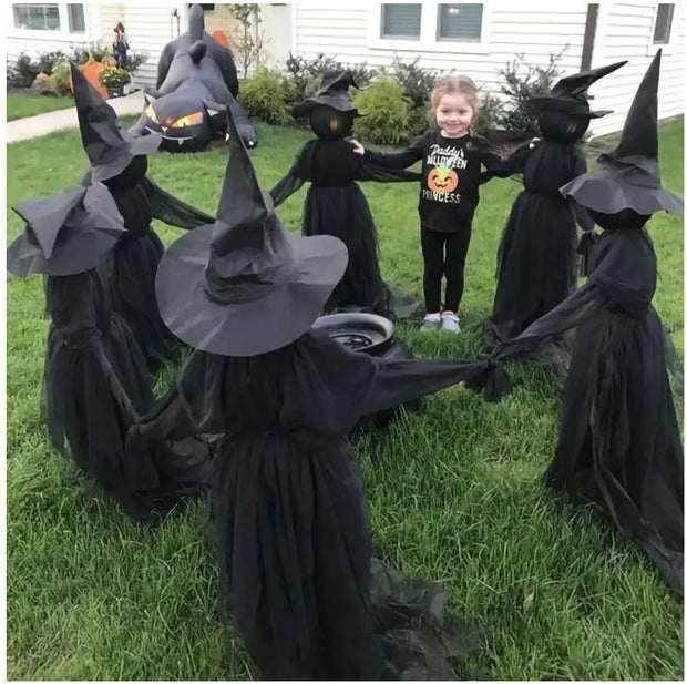 Screaming Light Up Witches Decor